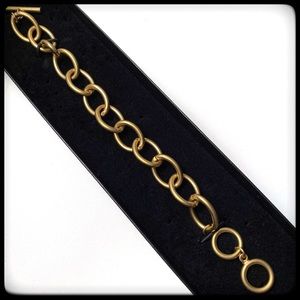 NIB BRUSHED GOLD-TONE CHAIN LINK BRACELET
